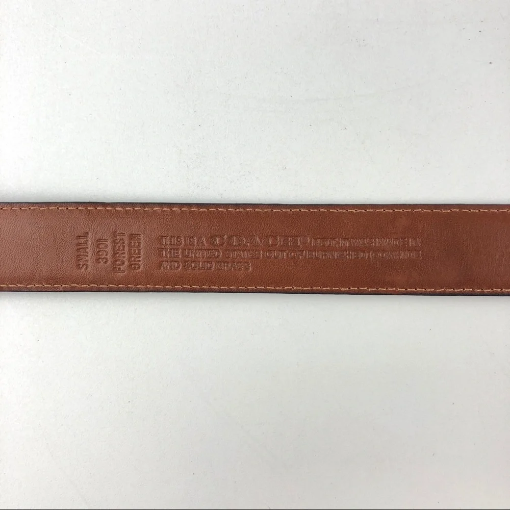 Coach Black Leather Belt with Brown Interior and Gold Buckle